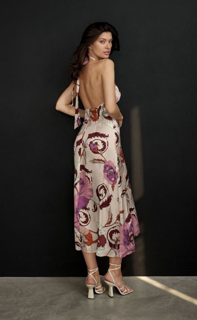 Платье летнее женское  розово-бордовые цветы (61891) фото