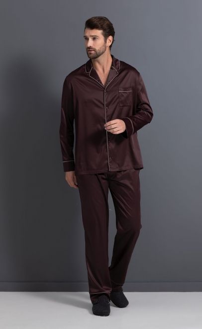 Пижама с брюками мужская темный шоколад (61890-2) фото