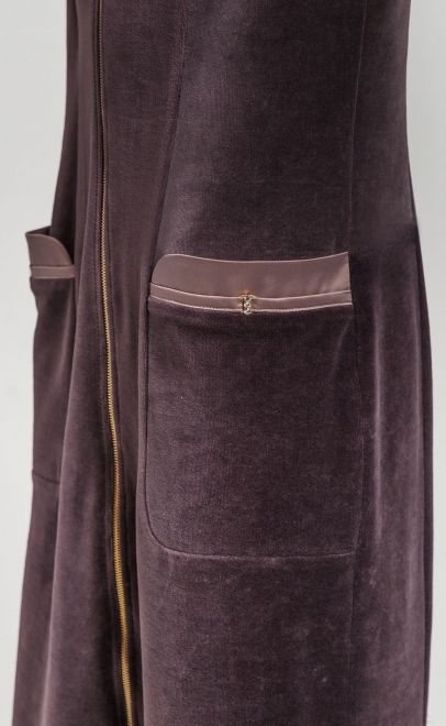 Халат женский на молнии серо-коричневый (20402) фото