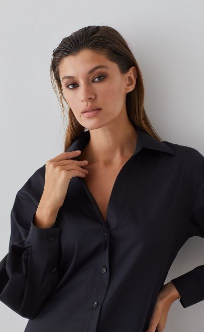 Рубашка женская чёрный (55450-3) фото