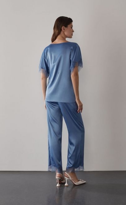 Пижама с брюками небесно-голубой (60570-1) фото