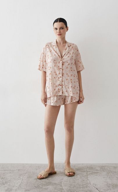 Пижама с шортами персиковый (56519) фото