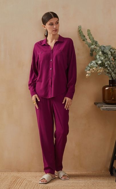 Рубашка летняя женская пурпурный (61743-2) фото