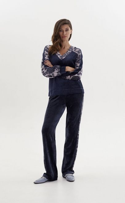 Костюм домашний женский тёмно-синий (23317) фото