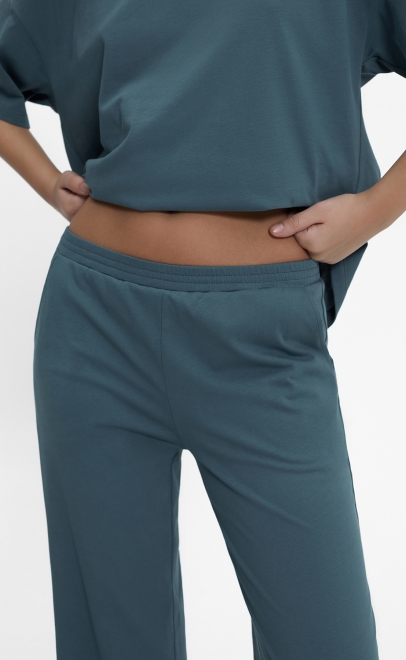 Пижама с брюками женская зелёный (55515-4) фото