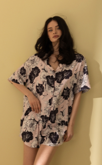 Пижама с шортами розовый (56526-1) фото