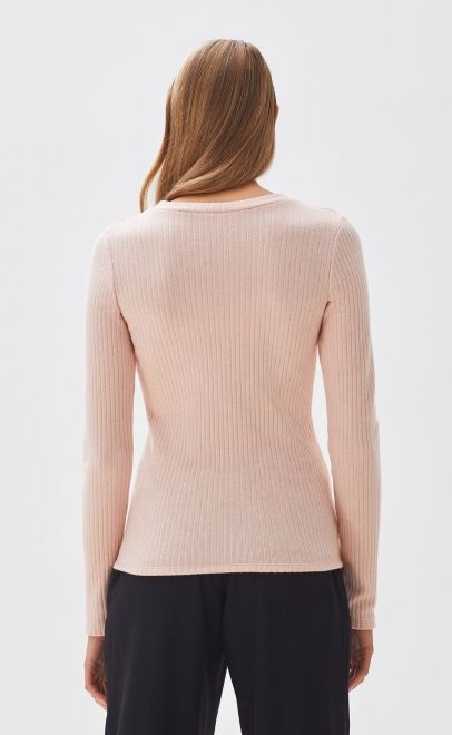 Лонгслив женский нежно-розовый (51991-3) фото