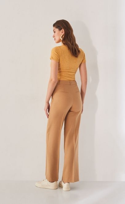 Брюки прямые женские бежевый (13005-1) фото