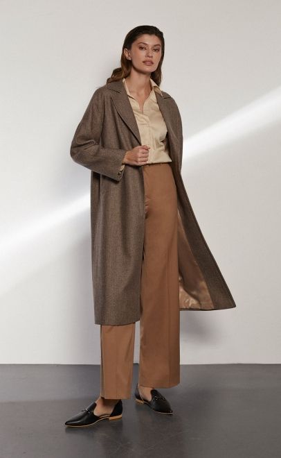 Брюки прямые женские бежевый (13006) фото