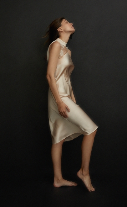 Сорочка женская из вискозы с кружевом  (61799-2) фото