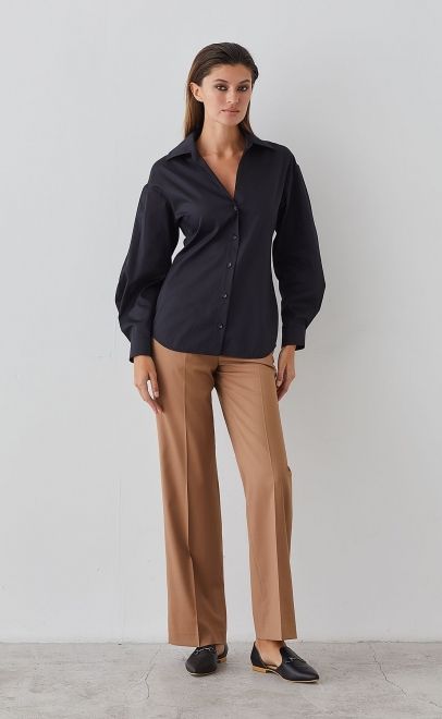 Брюки прямые женские бежевый (13006) фото