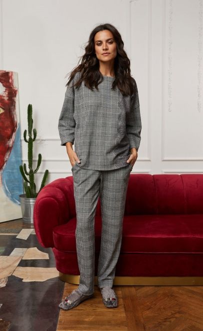 Блуза домашняя чёрно-белый (30352) фото