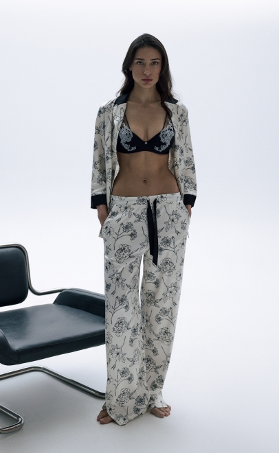 Пижама с брюками женская молочный (60613) фото