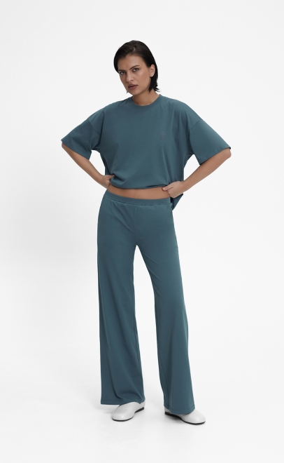 Пижама с брюками женская зелёный (55515-4) фото