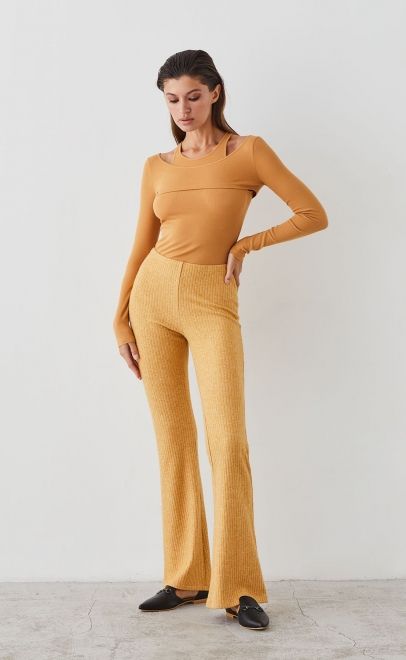 Топ женский&nbsp;&nbsp;из хлопка бледно-золотой (61877-2) фото