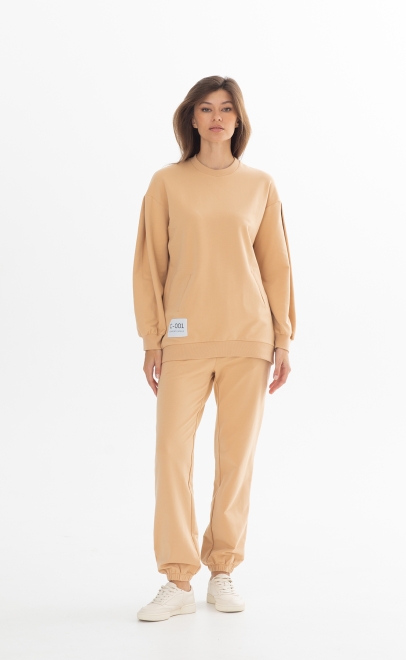 Толстовка женская удлинённая пшеничный (30419-4) фото