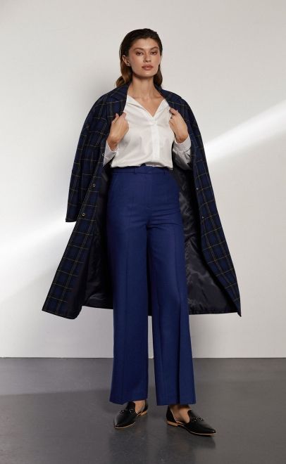 Брюки прямые женские синий (13005-3) фото