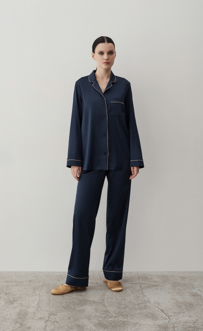 Пижама с брюками женская полуночный синий (61889-3) фото