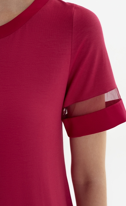 Пижама с брюками из вискозы бордовые пионы (52040) фото