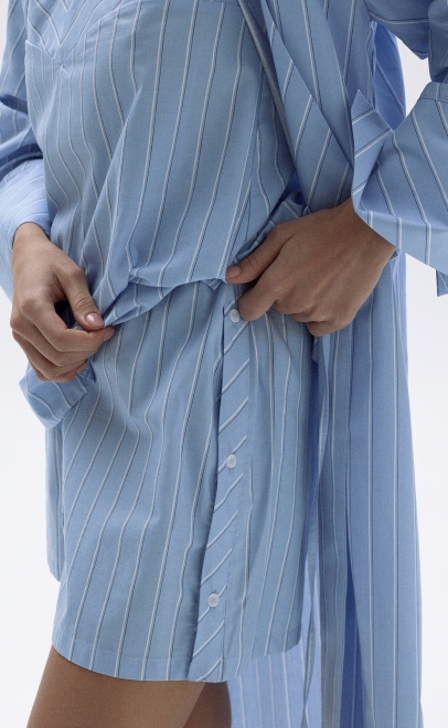 Пижама с шортами женская голубая (55494-1+55491-1) фото