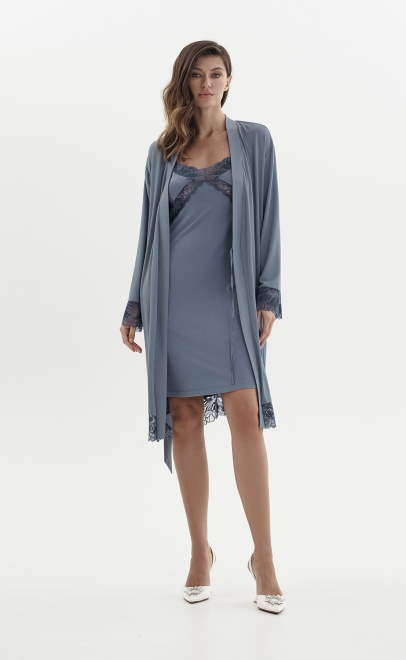 Сорочка женская из вискозы с кружевом  (52022-3) фото