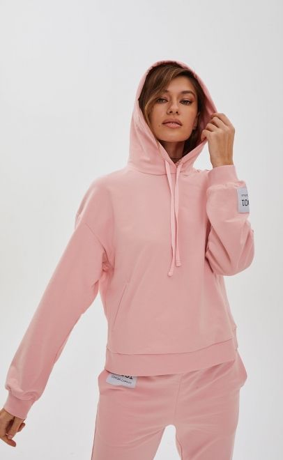Толстовка женская с капюшоном розовый (30417-3) фото