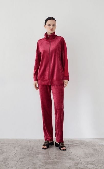 Костюм домашний женский вишневый (20466-1) фото