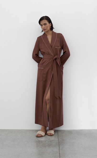 Халат домашний женский коричневый (30507-1) фото