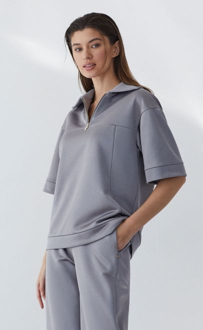 Джемпер летний женский серый металлик (30556-2) фото
