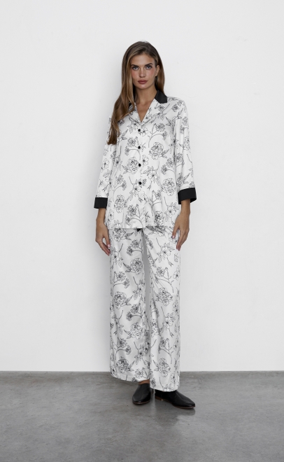 Пижама с брюками женская молочный (60613) фото