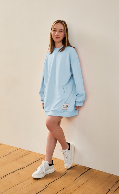 Толстовка для девочки голубой (30436-2) фото