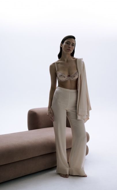 Бюстгальтер с кружевной чашкой пион (L08-224) фото