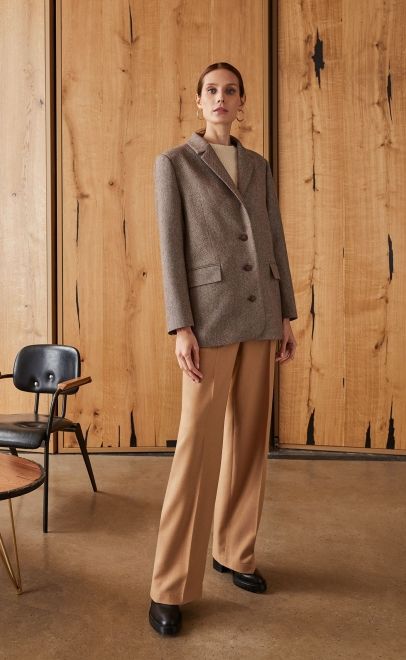 Брюки прямые женские бежевый (13005-1) фото