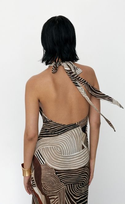 Платье женское коричнево-бежевый (61940) фото