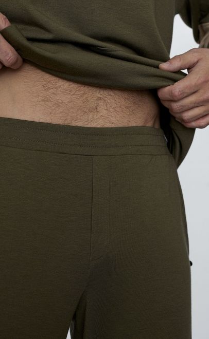 Брюки мужские  оливково-зелёный (30585-1) фото
