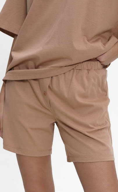 Пижама с шортами женская кремовый (55512-9) фото