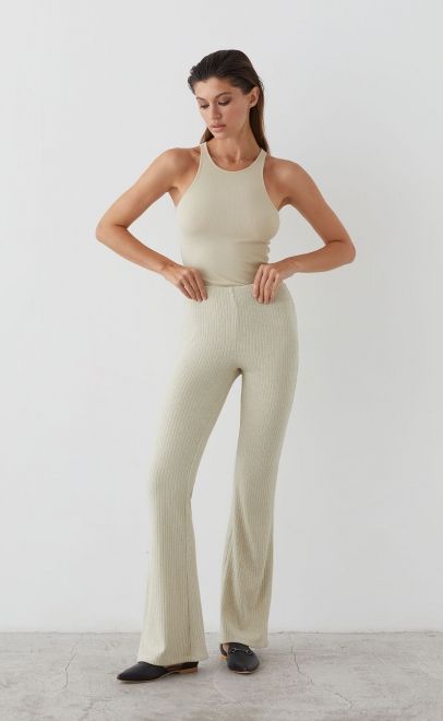 Топ женский&nbsp;&nbsp;из хлопка молочный холодный (61877-1) фото