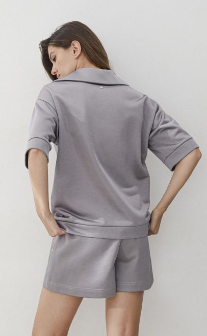 Джемпер летний женский серый металлик (30556-2) фото