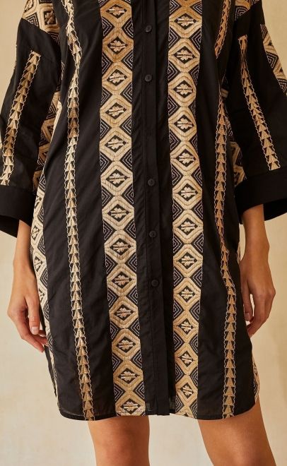 Рубашка-туника летняя женская чёрный (61795-2) фото