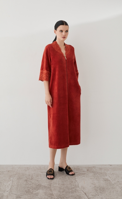 Халат домашний терракотовый (20472-3) фото