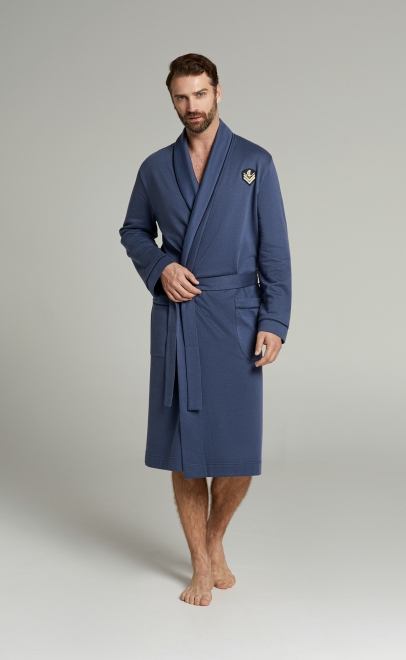 Халат мужской сине-голубой (30185-3) фото