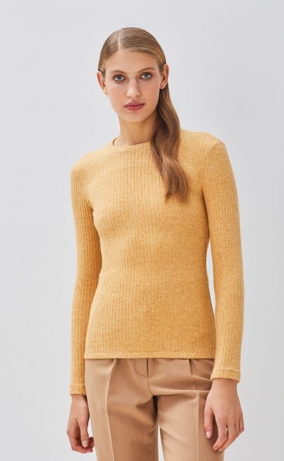 Лонгслив женский бледно-золотой (51991-1) фото