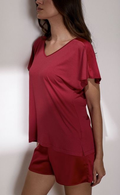 Пижама с шортами женская вишневый (62122-2) фото