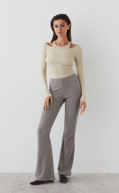 Топ женский&nbsp;&nbsp;из хлопка молочный холодный (61877-1) фото