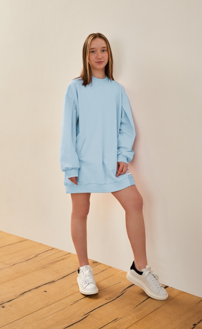 Толстовка для девочки голубой (30436-2) фото