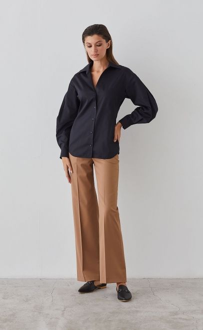 Брюки прямые женские бежевый (13006) фото