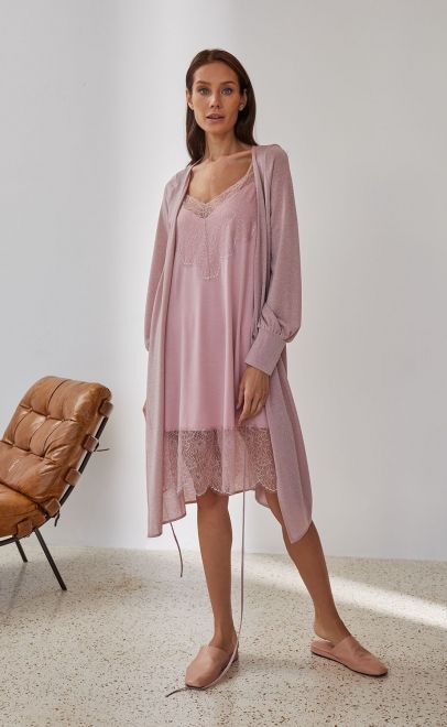 Платье домашнее розовый (51977-3) фото