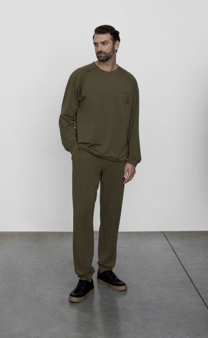 Брюки мужские  оливково-зелёный (30584-1) фото
