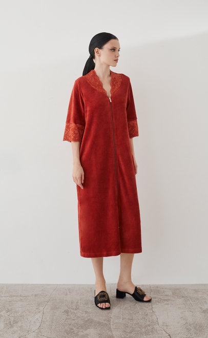 Халат домашний терракотовый (20472-3) фото