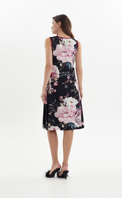 Сорочка женская из вискозы бордовые пионы (52041) фото